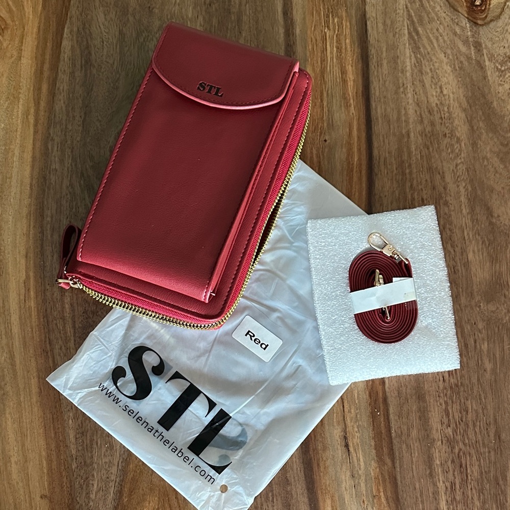 Selena The Label crossbody bag red phone pocket money/change credit card pocket - Picture 3 of 16